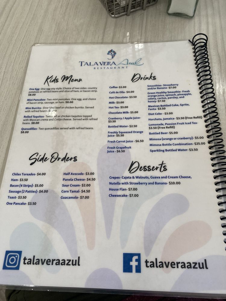 Talavera Azul Menu - Image 10