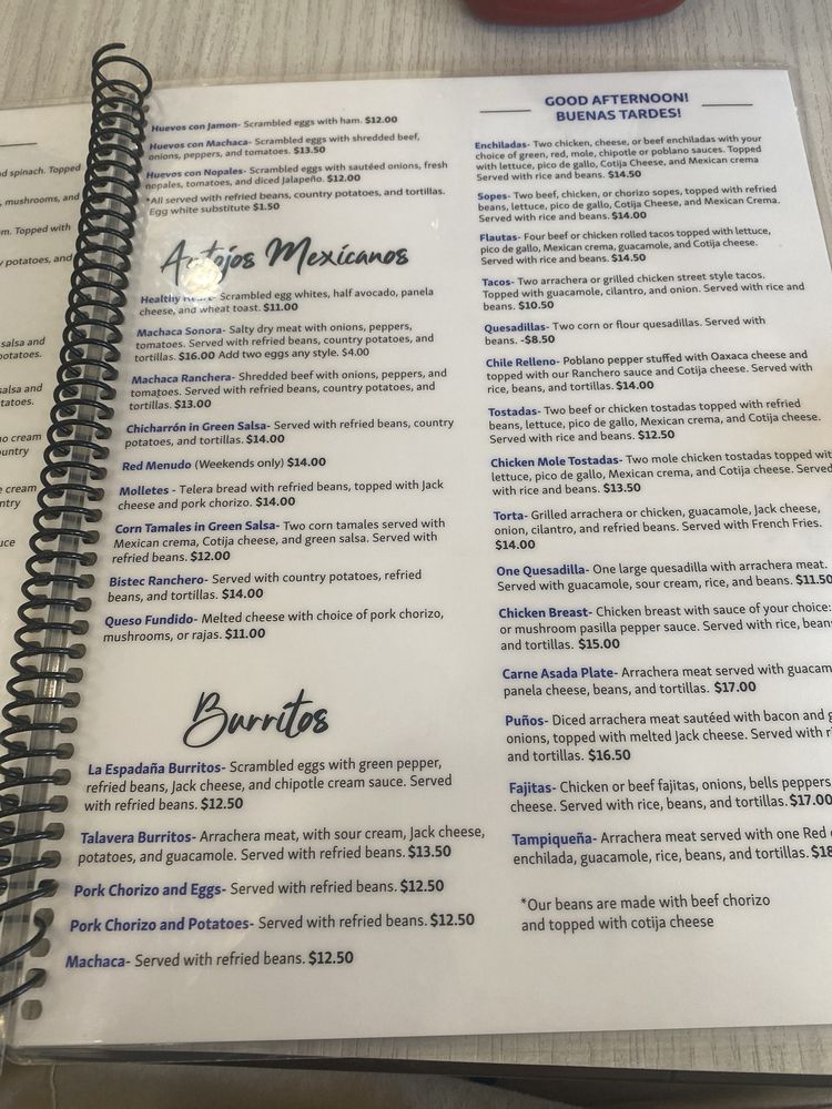 Talavera Azul Menu - Image 4