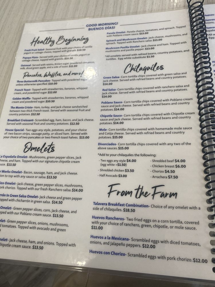 Talavera Azul Menu - Image 5