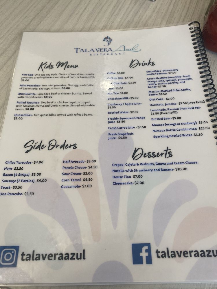Talavera Azul Menu - Image 6